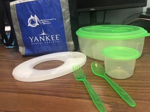 Portion Plate-3 Divided Sections, Cup, fork/spoon/plate cover, freezer pak & bag