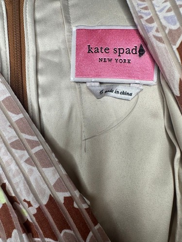 Kate Spade Womens Midi Dress Pink 6 Dahlia Bloom Burnout Sleeveless V-neck Belt - Picture 6 of 14