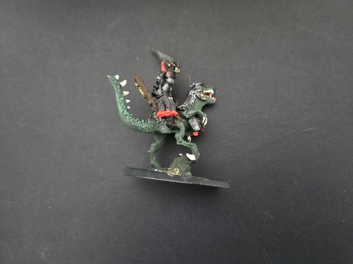 Warhammer Fantasy Old World Dark Elves Elf General on Cold One 95 Painted Metal - Picture 10 of 11