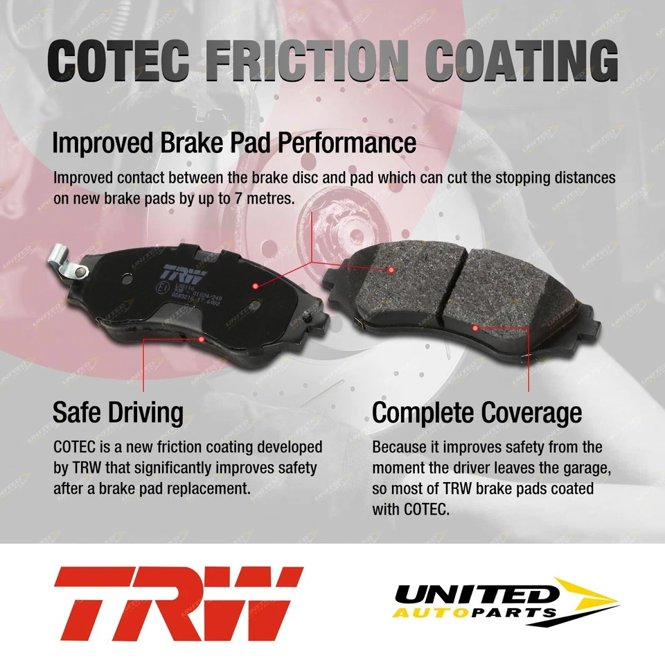 4pcs TRW Front Disc Brake Pads for Toyota Corolla KE30 KE50 1974 - 1981 - image 2 of 2