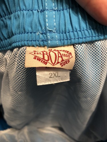 BOA Basix Of America Swim Surf Mens Blue Swim Shorts Trunks Size 2XL - Picture 3 of 4