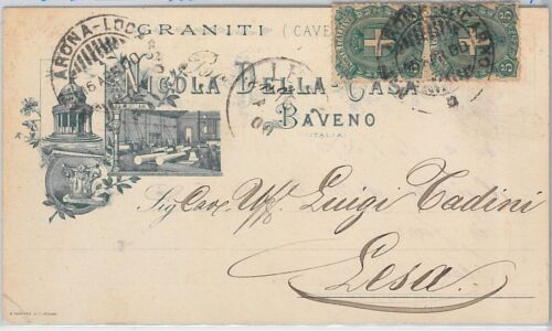 55731 -- CARTOLINA d'Epoca - LAGO MAGGIORE:  Baveno PUBBLICITARIA 1900 - Afbeelding 1 van 1