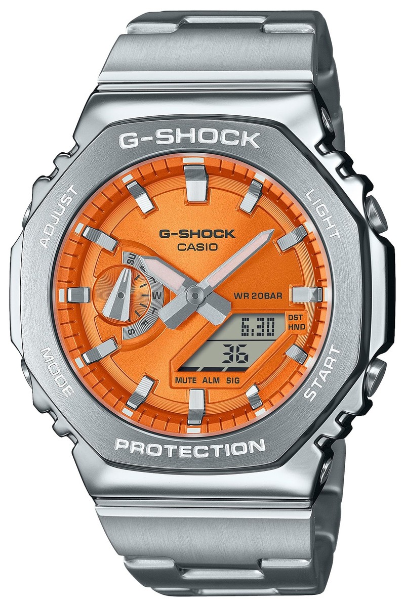 CASIO G-SHOCK GM-2110D-4AJF Orange Face Stainless Steel Analog