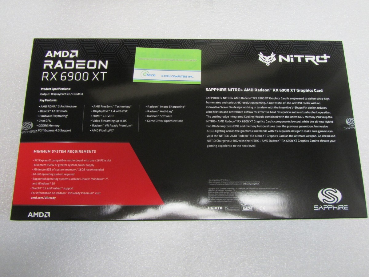 SAPPHIRE NITRO+ AMD Radeon RX 6900 XT SE 16GB GDDR6 Graphics Card