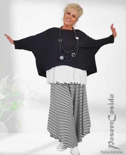 PoCo LAGENLOOK Überwurf Shirt schwarz 44 46 48 50 52 54 56 58 L-XL-XXL-XXXL - Bild 16 von 22
