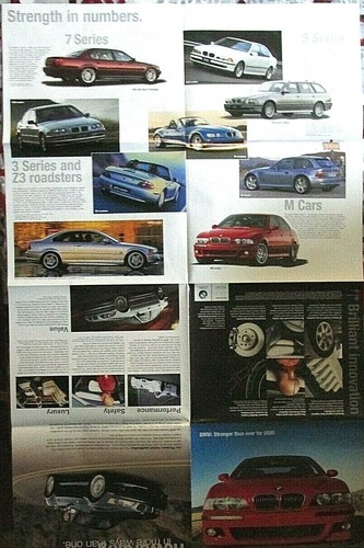 BMW 2000 M5 POSTER BROCHURE FULL COLOR PRODUCT LINE UNFOLDED SIZE 34"x21" NEW - Foto 5 di 7