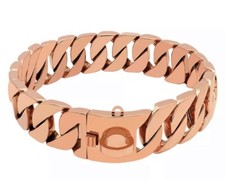 20  RoseGold Plated Dog Collar Training Choker Solid Heavy Stainless Steel Cuban