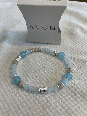 Avon Summer Stack Beaded Stretch Bracelet - Aqua