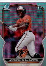 2023 Bowman Chrome Aqua Pink Vapor #BCP-207 Anderson De Los Santos Orioles /125