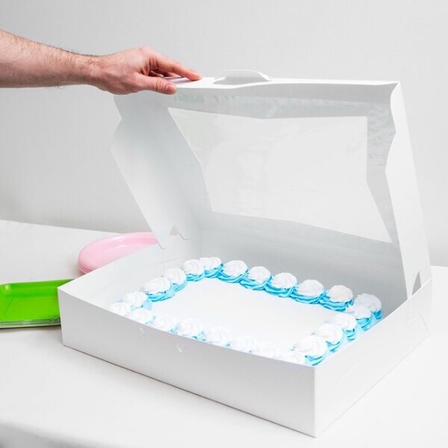10/Case Bakery Cake Boxes 19" x 14" x 4" White Cake Box Sturdy and Nice Boxes - Picture 8 of 13