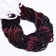 Natural Almandine Garnet Gemstone Round Faceted Beads 3X3 mm Strand 12.5" GB-561