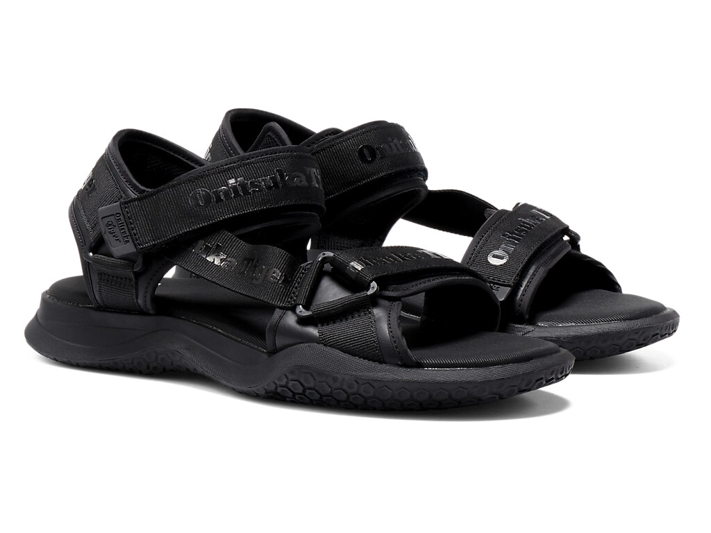 ■LUMEN■ Obori Strap 1183B305_002 Onitsuka Tiger OHBORI STRAP 1183B305 002 BLACK/BLACK Sandal