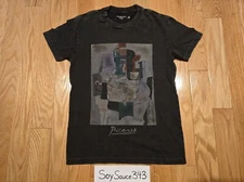 ABERCROMBIE & FITCH RELAXED SOFT A&F PICASSO ART GRAPHIC BLACK TEE SHIRT SIZE XS