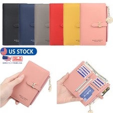 Women RFID Blocking Leather Wallet Small Credit Card Holder Mini Bifold Purse US