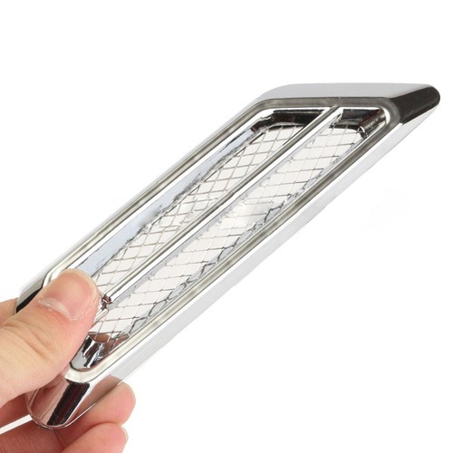 2 Piezas Cromo Piezas Coche Flujo de Aire Guardabarros Ventilación Lateral Pegatina Decoración Coche Accesorios - Imagen 6 de 12