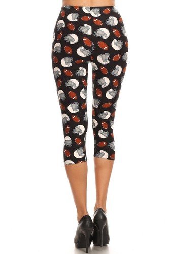 NUEVO Damas Suave y Cómodo ~ Capris Tema FÚTBOL - 2 Estilos Diferentes - Talla 0 a 10 - Imagen 6 de 13