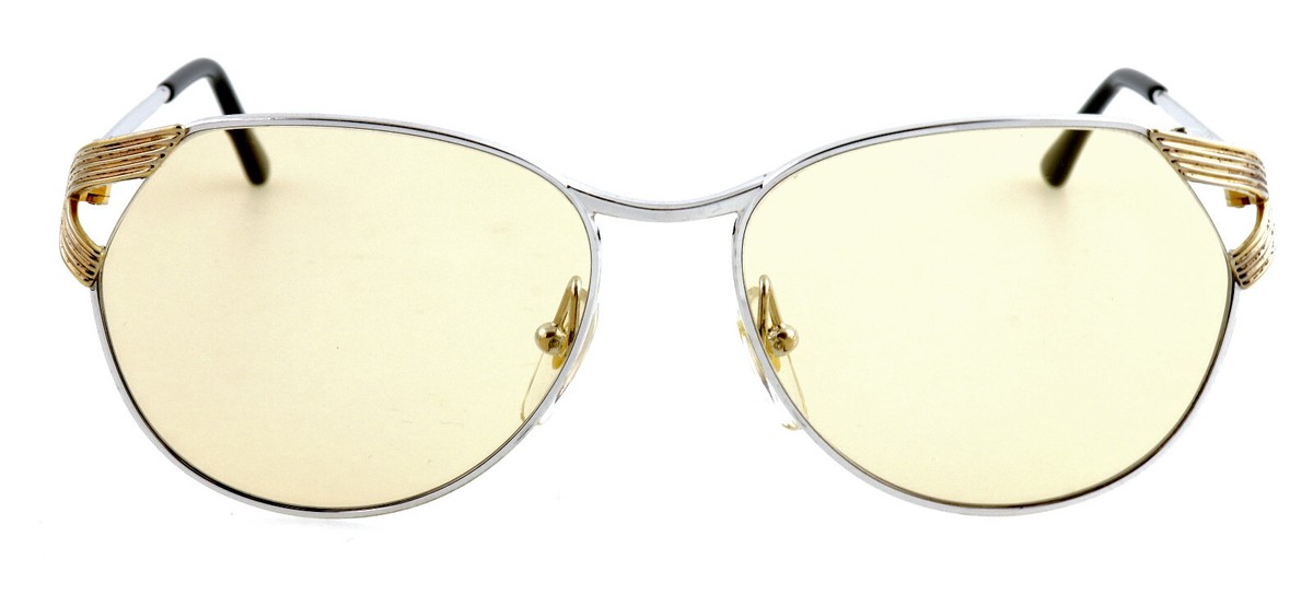 Vintage CHRISTIAN DIOR 2246 78 54mm Gold Silver Aviator Sunglasses