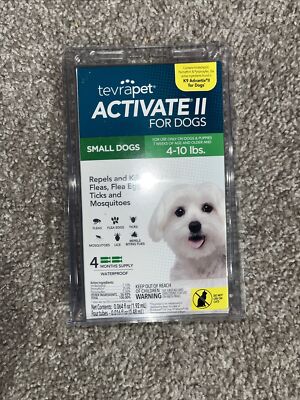 TevraPet Activate II for Small Dogs 4-10 lbs doses FLEA TICK