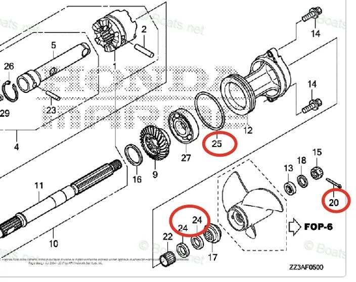 Lower Gearcase Seal & O-ring 91252-ZW4-003 91352-ZZ3-000 For Honda