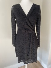 Abercrombie & Fitch Dress M Black Lace Sheer Long Sleeve Holiday Christmas Party