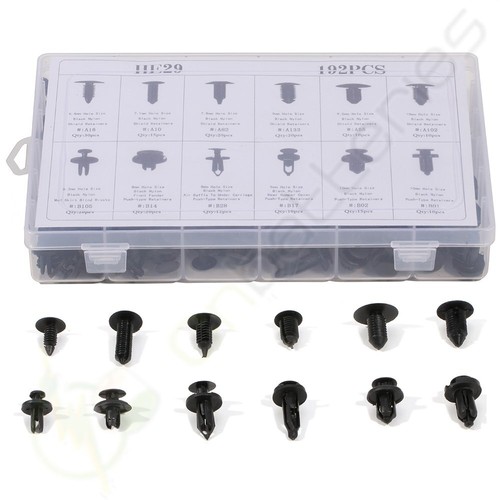 192x Auto Car Push Retainer Pin Rivet Trim Clip Panel Moulding Assortment W/Box - Picture 8 of 11