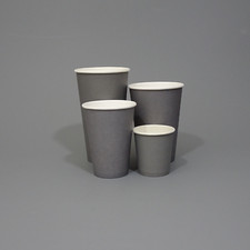 Grey Paper Cups For Hot Drinks - Disposable Coffee Cups with Lids: 4/8/12oz