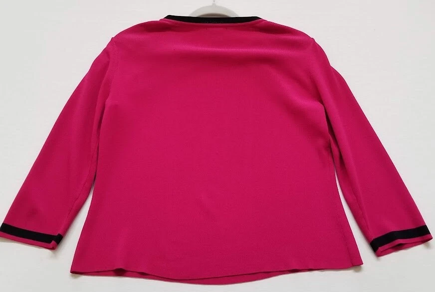 Blusa Grace Elements Mujer Mediana M Rosa Negra Mangas 3/4 Cuello Cuadrado Elastizada Foto 4 de 4