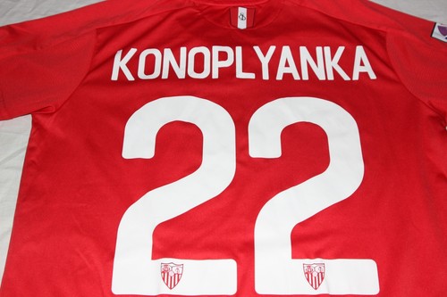 T-Shirt Ufficiali Sevilla FC Marca New Balance Taglia S Partenza 22 Konoplyanka - Picture 6 of 6