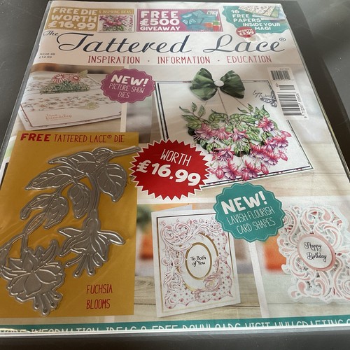The Tattered Lace Crafting Magazine #48 With Fuschia Blooms Die & 16 Papers New - Picture 3 of 3