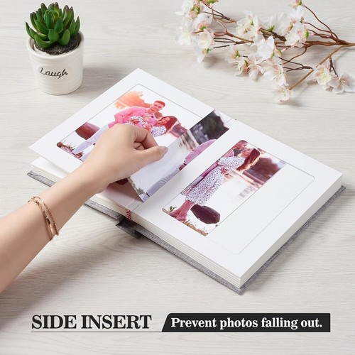 Photo Album 5x7 with Writing Space Linen Cover 5x7 Photo Album Book Holds 20 ... - Picture 4 of 7