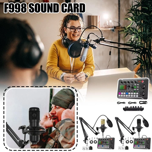 Multifunctional Audio Mixer F998 English Sound Card Changer LiveVoice I4W1