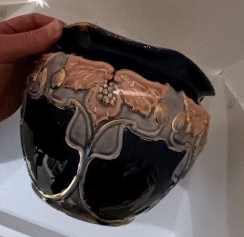 Beautiful antique art nouveau Blythe glazed pottery planter, circa 1900 - Picture 4 of 9