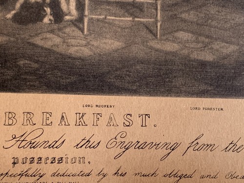 Antique Hodgson & Graves Print Sellers London. The Melton Breakfast Print. 18x24 - Picture 8 of 10