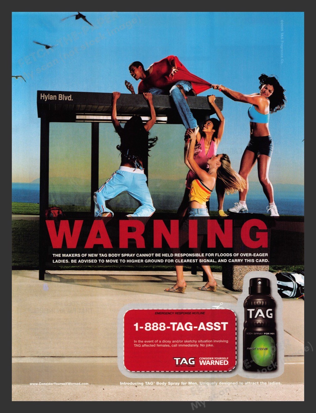 Tag Body Spray Bus Stop Warning 2000s Print Advertisement Ad 2005 eBay