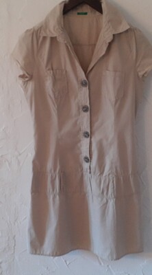 BENETTON Kleid creme/beige Größe S