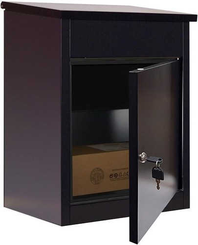 Modern Stylish Parcel Drop Box Sleek Lockable Mailbox 4 Secure Deliveries Black - Picture 4 of 4