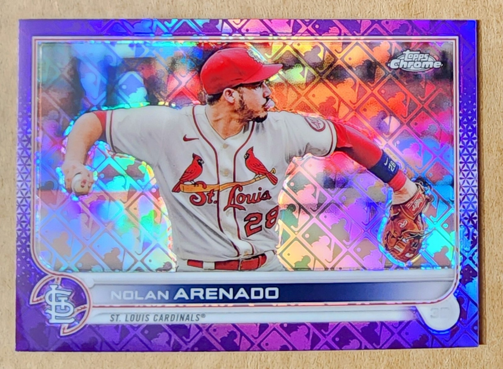 2022 Topps Chrome LogoFractor Nolan Arenado #24 Purple Refractor 012/250