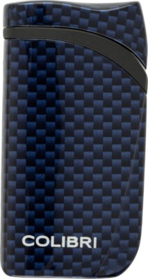 COLIBRI FALCON SINGLE ANGLED JET FLAME LIGHTER / CARBON DESIGN BLUE ** NEW **