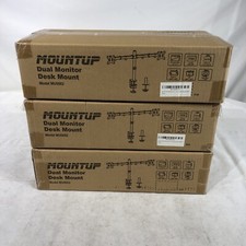 MOUNTUP MU0002 Black Dual Monitor Stand Fully Adjustable Monitor Arm LOT Of 3
