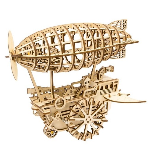 Wooden Puzzle DIY 3D Model Building Kit Mechanical Assembly Toy Kids Gift Teens