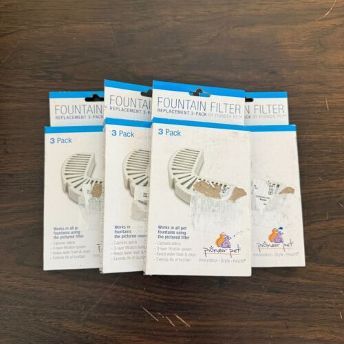 Pet Replacement Filters For Ceramic And Stainless Steel Fountains 3-Pack 4 Units