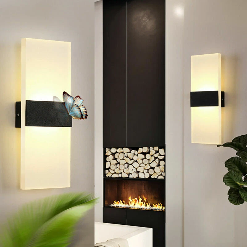 Modern LED Wall Lighting Up Down Cube Bedroom Sconce Lamp Fixture Indoor Outdoor - Picture 9 of 25