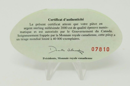 Moneta 2000 Canada Argento Sterling Proof $2 3 Orso Polare Millennium con Scatola + Certificato di autenticità - Foto 4 di 5