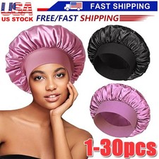 Satin Bonnet Silk Hair Bonnet Adjustable Bonne for Sleeping with Tie Band LOT