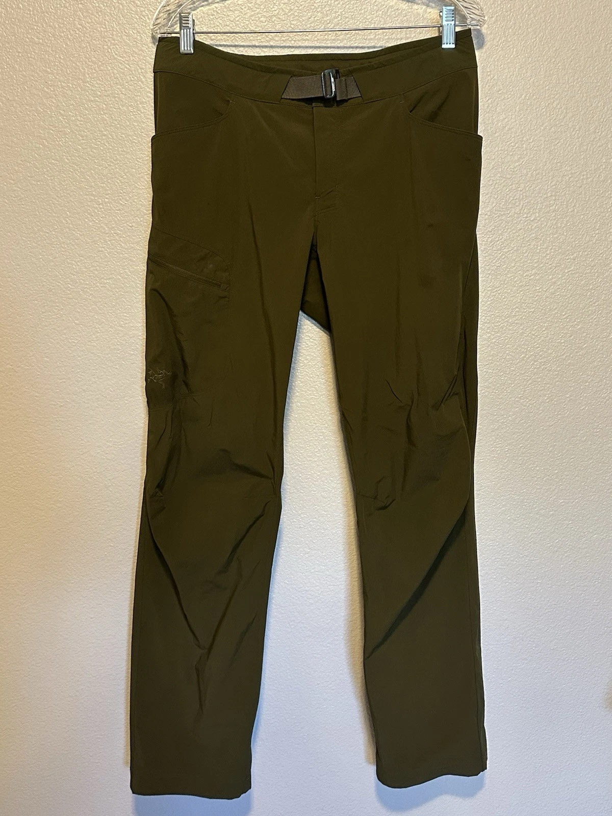 ARCTERYX Performance LEFROY Pants 32 Pockets Lightweight Nylon Hiking Dark Green