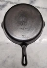 Beautiful Vintage Griswold SBL #7 Groove Handle Cast Iron Skillet. 701 I. FLAT
