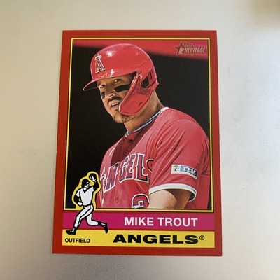2025 Topps Heritage - Mike Trout #119 - Red SP Los Angeles Angeles