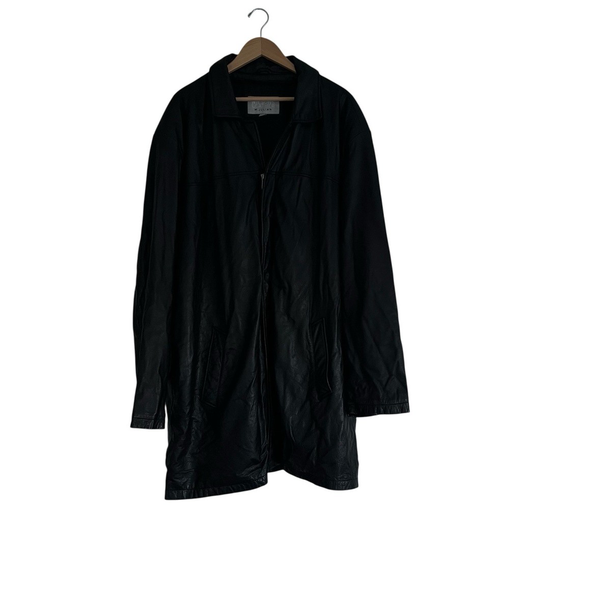 Wilsons Leather M Julian Car Coat Jacket Full Zip 2XL Black Matrix