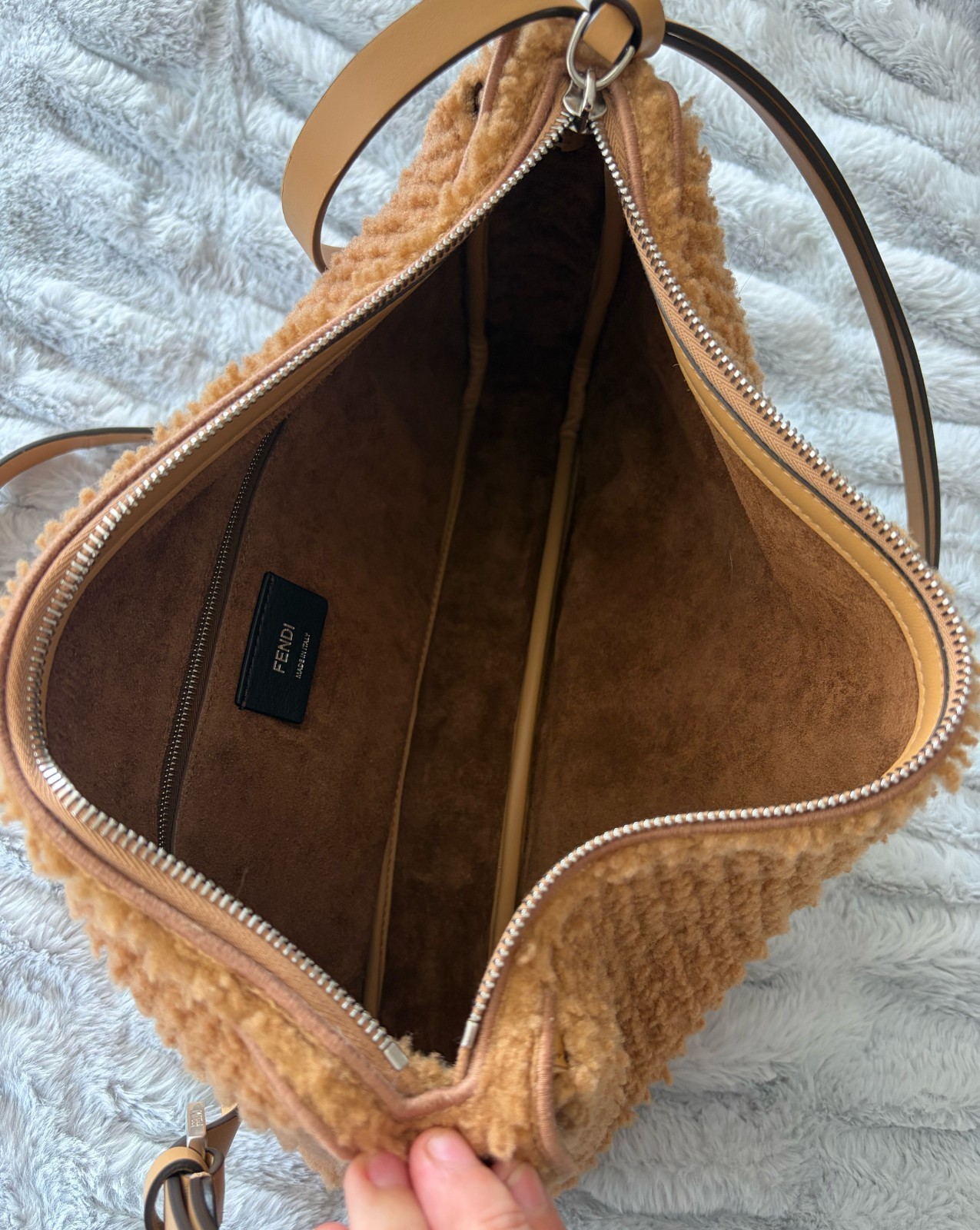 Fendi Shearling Simply Shoulder Bag Medium image 6