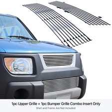Fits 2003-2006 Honda Element Polished Billet Grille Grill Insert Combo Fits 2003-2006 Honda Element Polished Billet Grille Grill Insert Combo